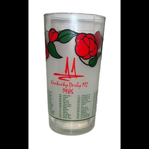 1986 112th Kentucky Derby Mint Julep Glass Churchill Downs Run for the Roses - Picture 1 of 2